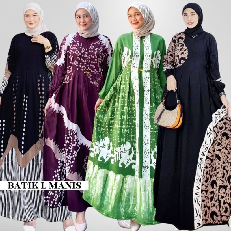 BATIK L MANIS _ Gamis Twill Rayon Premium Gamis Twill Ori Pekalongan Gamis Rayon Candi Mekar