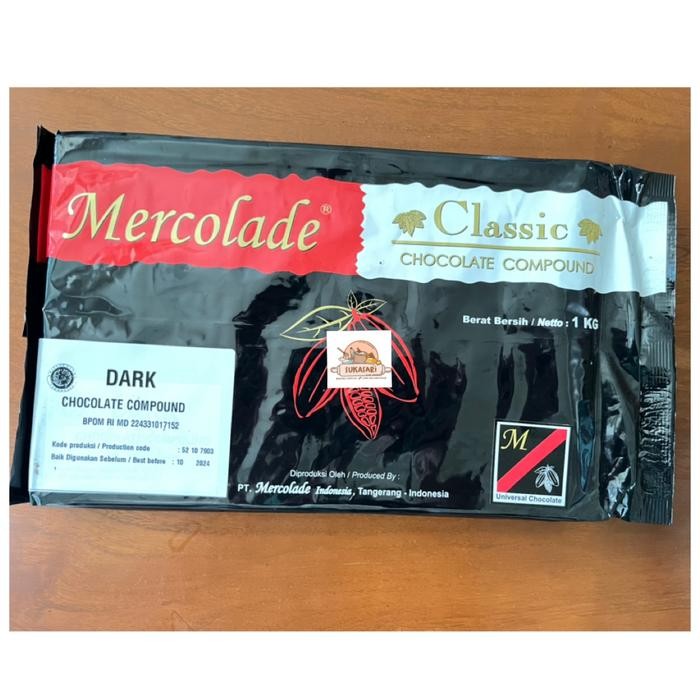 

Mercolade Dark chocolate 1kg Classic cokelat DCC coklat blok masak