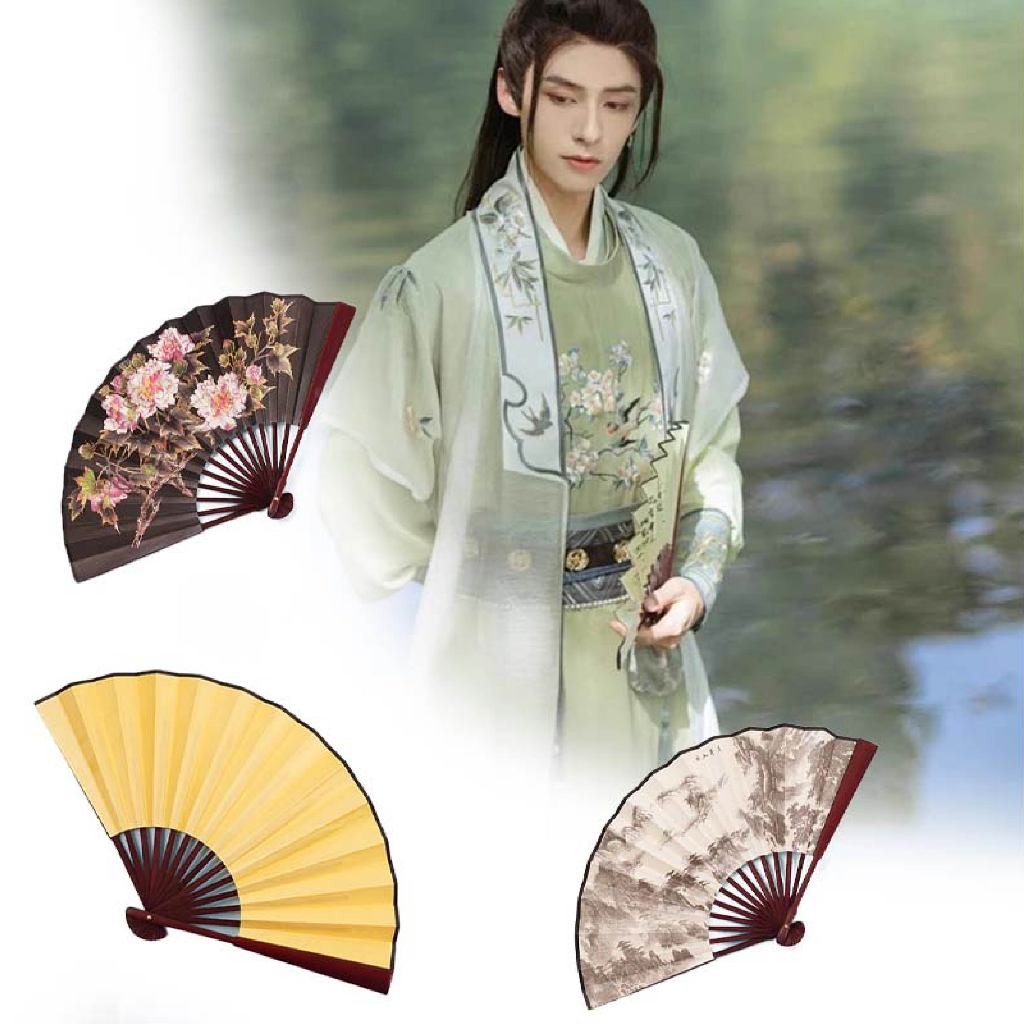 Makmur_55 8 Inch Kipas Lipat Cina / Kipas Motif Lukisan Cina Oriental / Kipas Lipat Cina Kuno