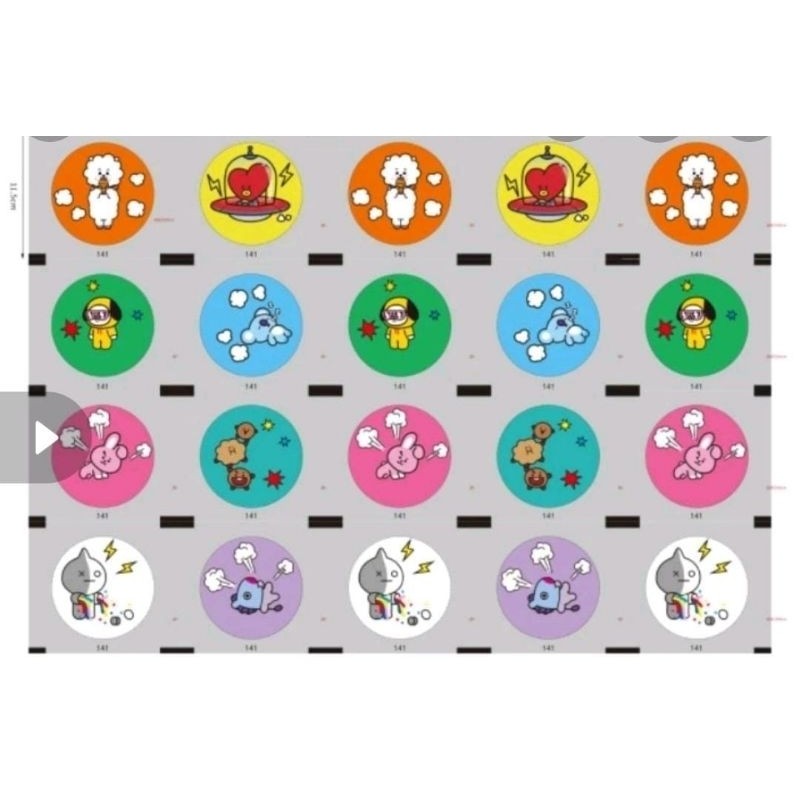 Makmur_55  Plastik Lid Cup Isi 1000Cup Sealler Cup Motif Buah Kartun Polos Isi 1000Pcs