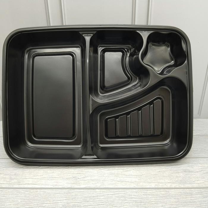 MIKA BENTO SEKAT 4 KOTAK NASI BENTO BINTANG LUNCH BOX HITAM