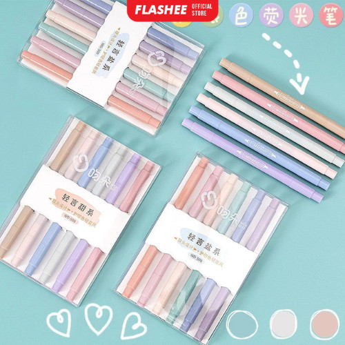 

Flashee COD Highlighter Pastel 2 Sisi Marker Dual Double Aestetik Korea 2in1 Sketch Marker Pen Art