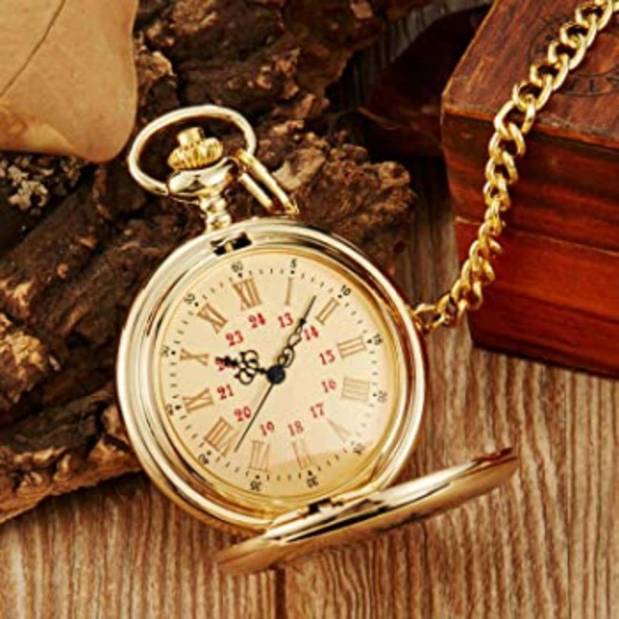 pocket watch jam saku gold polos rantai jeppit jam saku antik