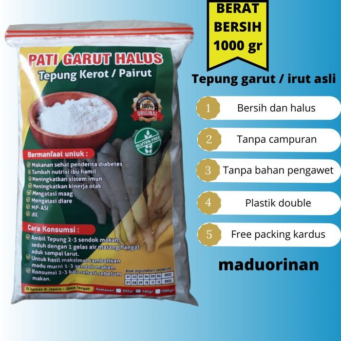 

Barang Terlaris Tepung Pati Garut 1Kg Kerut Irut Asli Obat Asam Lambung Maag Alami Packing Aman
