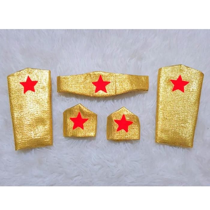 Terlaris Kostum WonderWoman Set Headband Cosplay Wonder Woman Gelang WW SALE