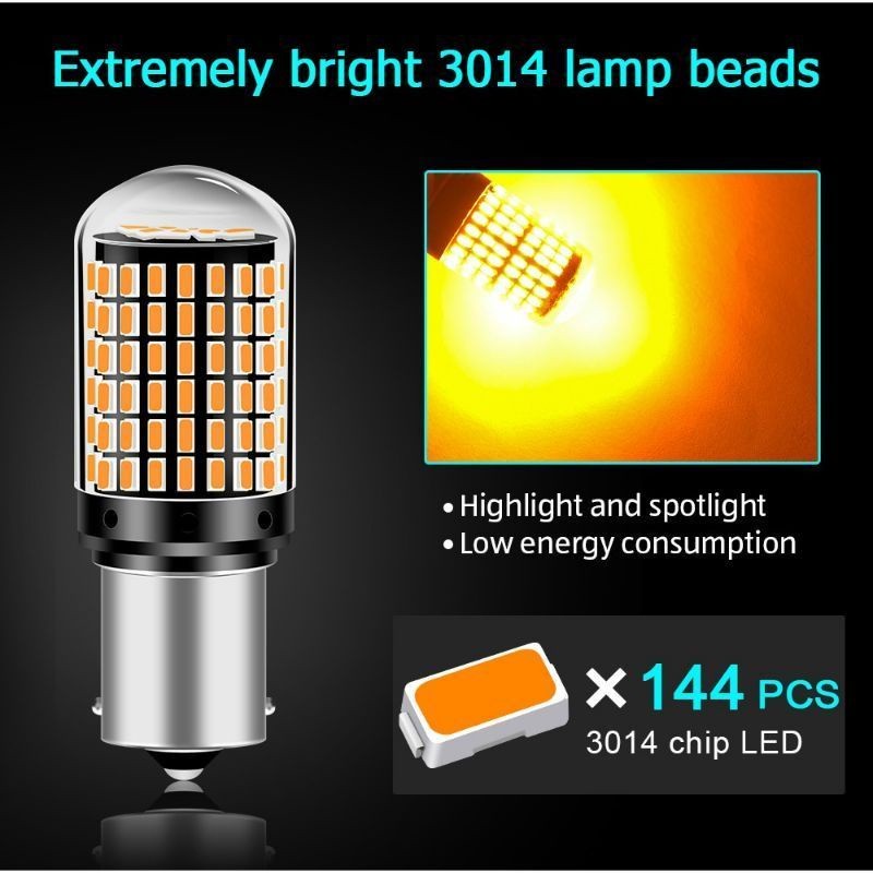 LAMPU LED SEN SEIN DAJJAL MOBIL S25 144 NINE LUMINOSLED NL1 CANBUS KEDIP NORMAL