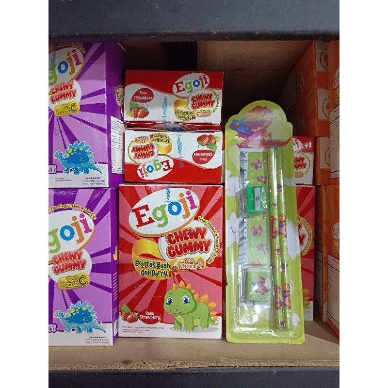 

Egoji chewy gummy box beli 2 box free pensil