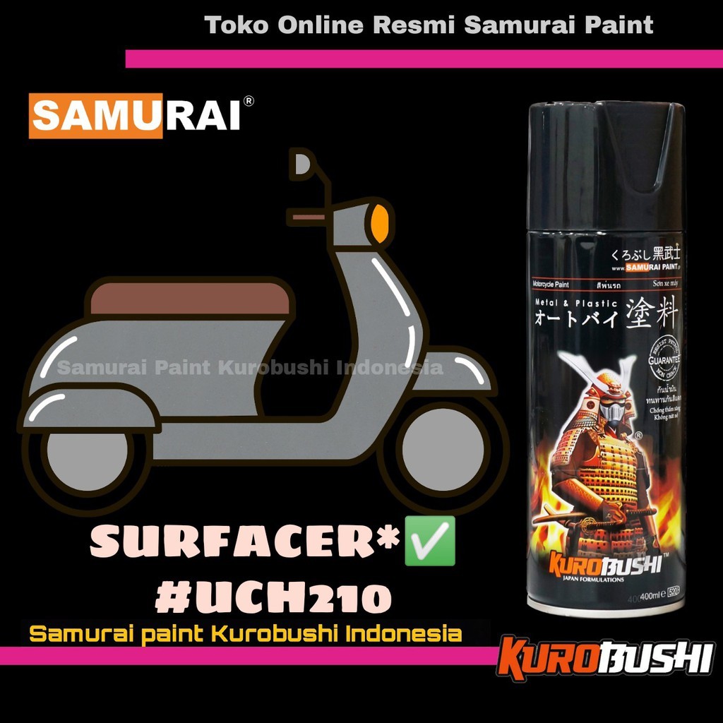 Samurai Paint EPOXY UC H210 Undercoats Surfacer Epoksi UCH210 Grey Cat Semprot Aerosol Samurai