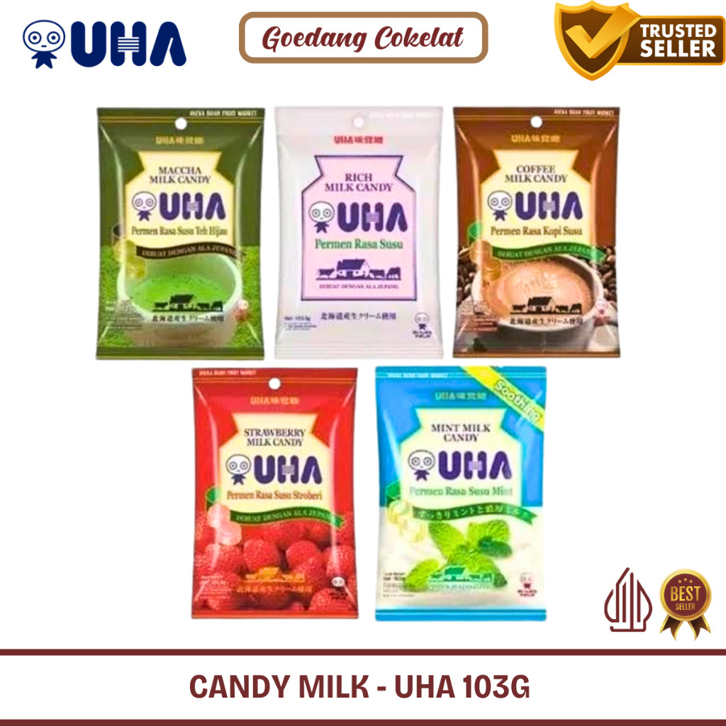 

Permen UHA Rich Strawberry Maccha Coffee Milk Candy Rasa Susu Strawberry Matcha Kopi Original 103gr