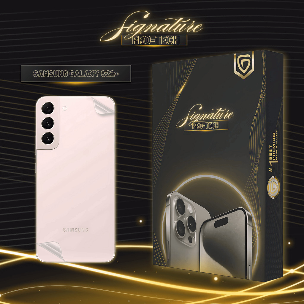 GETSO SIGNATURE PRO-TECH - Premium Anti-Scratch Protector for Samsung Galaxy S22+ / Back Cover Guard