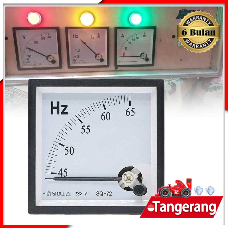 Hz Meter Analog 72x72 / Frekuensi Frequency Hz Meter Jarum 96 X 96 / Frequency Meter Analog 45-65 Hz