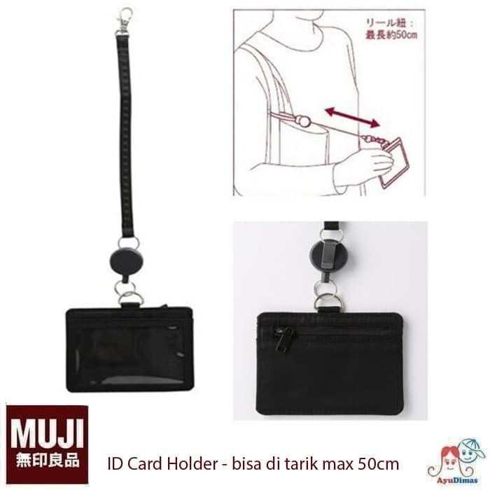 

Muji Nylon Card Case With Reel- Name Taq/Id Card Holder Dgn Tali Tarik