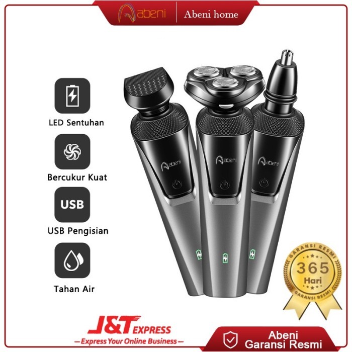 PREMIUM Abeni Alat Cukur Jenggot Elektrik 3 In 1 Shaver Listrik Kumis Bulu