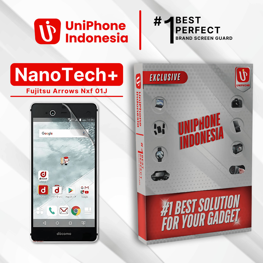 UniPhon EPU BIO GENESIS Hydrogel for Fujitsu Arrows NX F-01J / Screen Guard (Nanotech+ 100% Recycle)