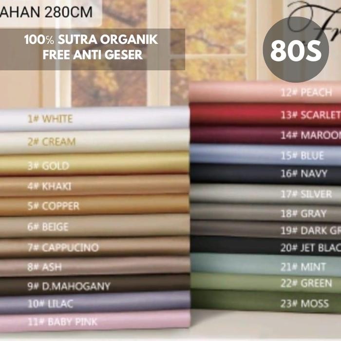 Kain Bahan Sutra Organik Polos