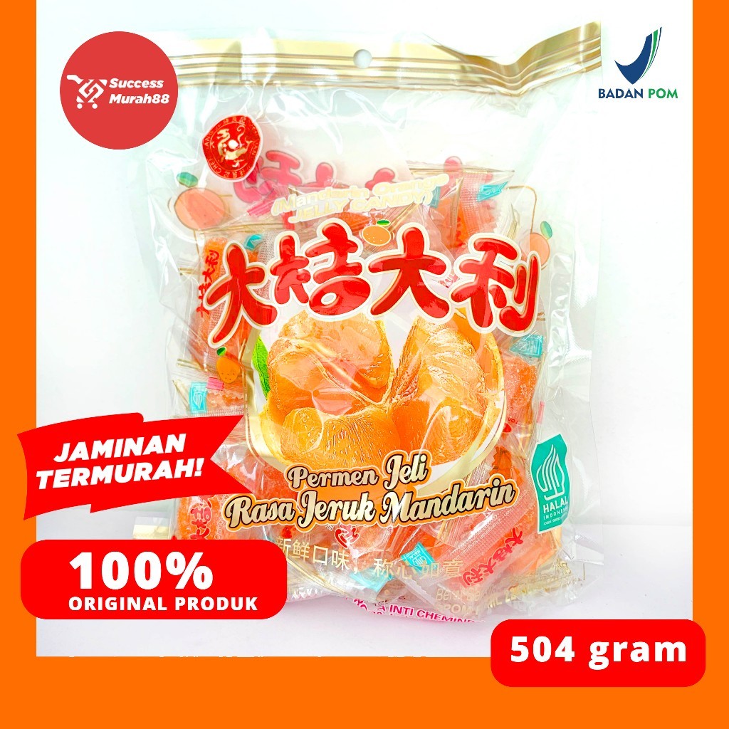 

JELI JERUK PERMEN HALAL 504GR (MANDARIN ORANGE JELLY CANDY) CHEN LIANG JI