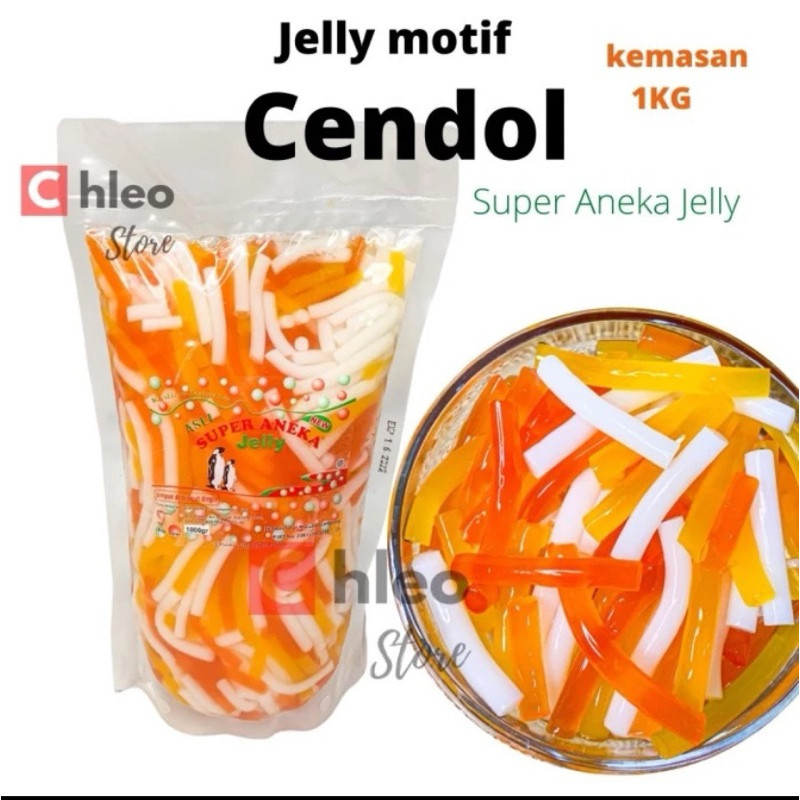 

Jelly motif cendol 1 kg free packing / jelly pelangi /jelly cendol merk super aneka /cendol/jelly