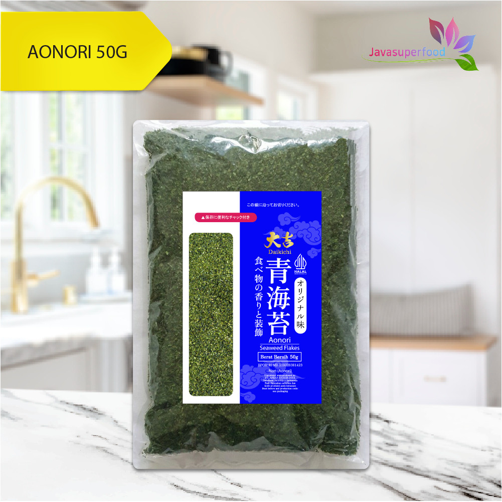 

AONORI Bubuk Nori Halal 50 g Ao Nori Powder Import Taburan Takoyaki Seaweed Powder Mentai