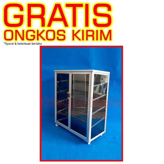 Terbaru Promo  Lemari / Rak Sepatu Aluminium 5 Susun Kaca Riben Lss 805