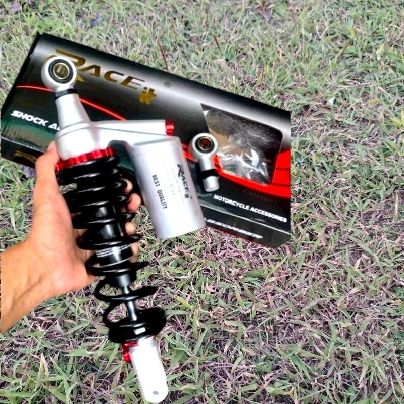 Kelgo - ORIGINAL SHOCKBREAKER RACEIT TABUNG ATAS MODEL GOG YSS SHOCK MATIC BlACK SIlVER MOTOR VARIO