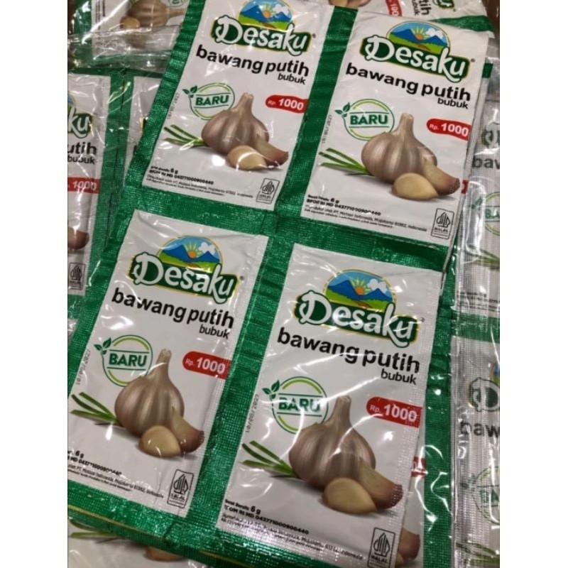 

Desaku Bawang Putih Bubuk 6gr pe renceng isi 12 sachet