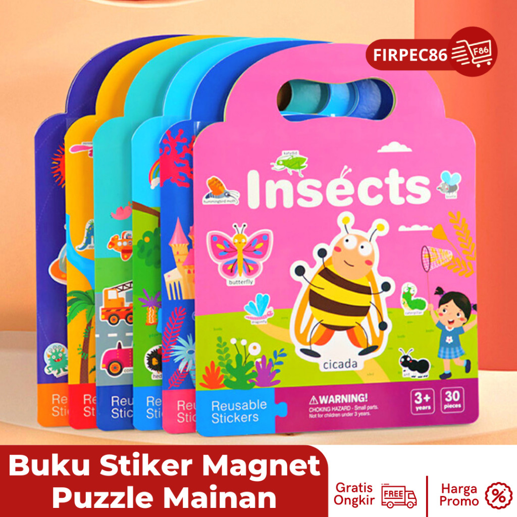 Buku Stiker Anak /Reusable Sticker/ Sticker Activity Book Mainan Edukasi Anak - BUKU STIKER ANAK /