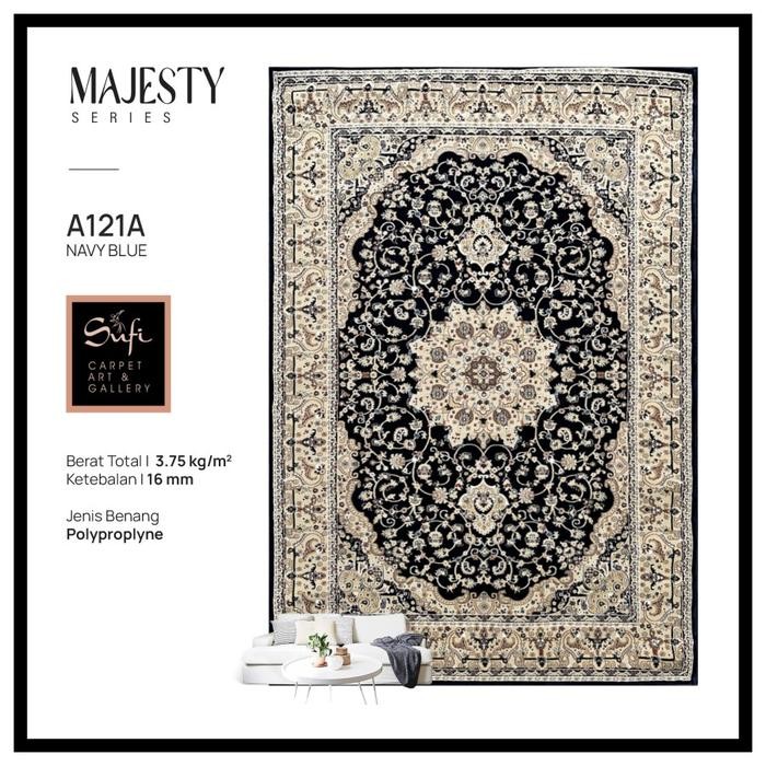 Karpet Lantai Jumbo Permadani Klasik Tebal Mewah Design Turki Majesty A121A 300x400 Cm