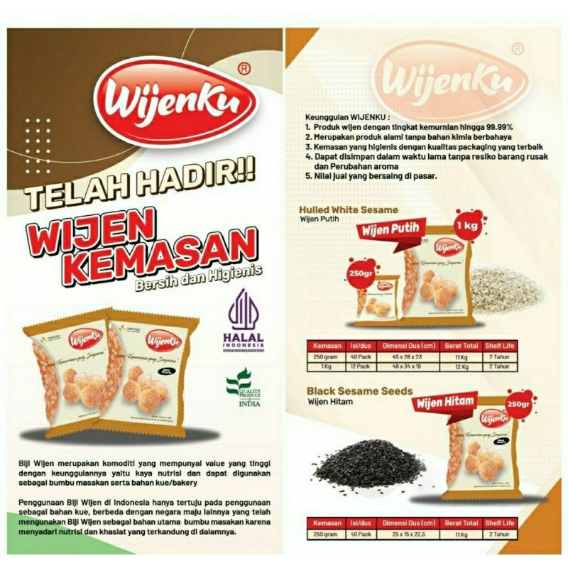 

Wijenku Wijen Putih Kemasan Higienis 250 gram