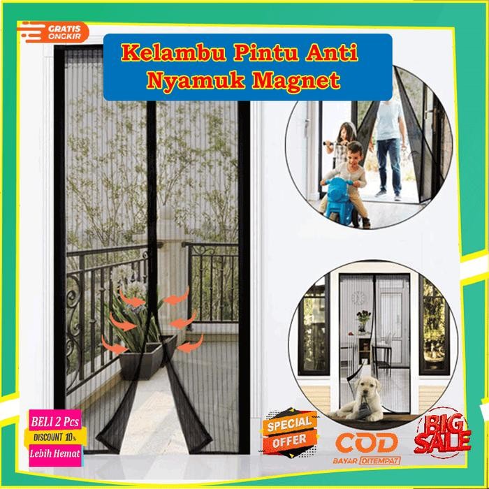 Kelambu pintu anti nyamuk magnet/slambu tirai pintu polos