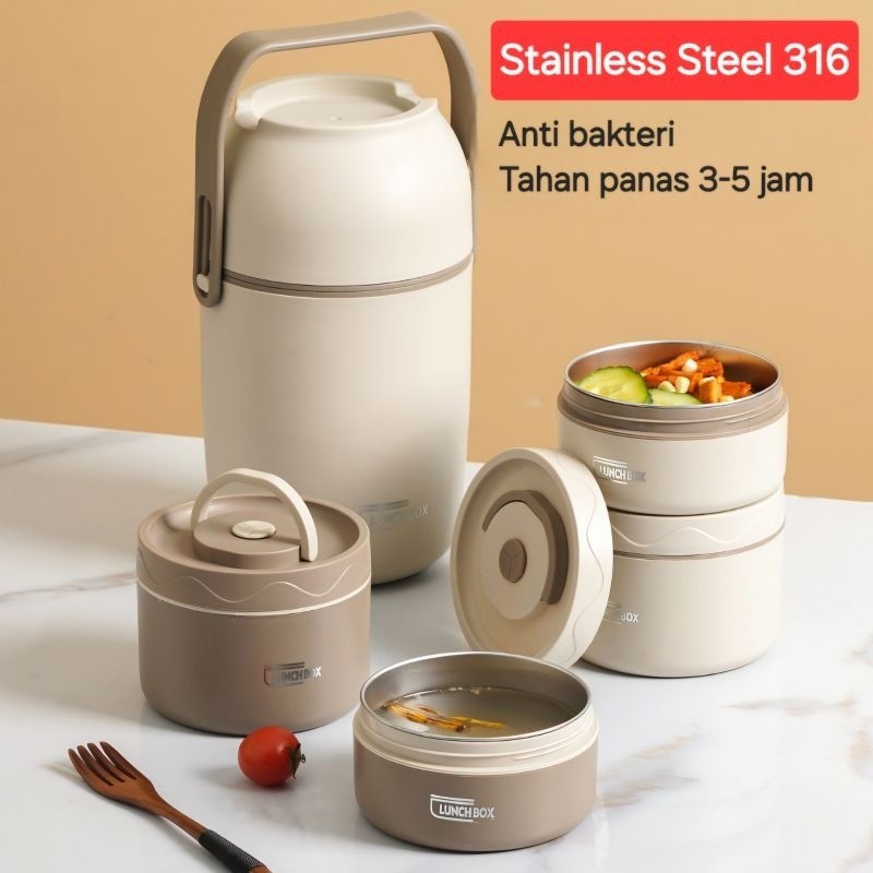 Kotak Makan Lunch Box Bento 316 Stainless Steel