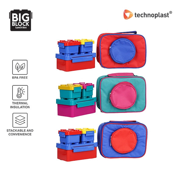 Technoplast Big Block Lunch Box with Lunch Bag