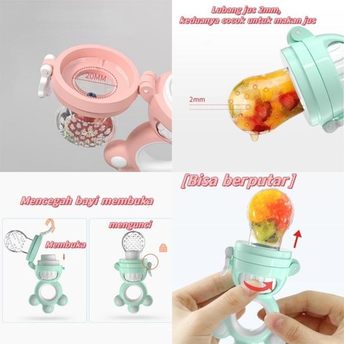 Promo Terbatas Dot Buah Bayi/Botol Silikon/Kantong Gigitan Peralatan Makan Buah Bayi Aman