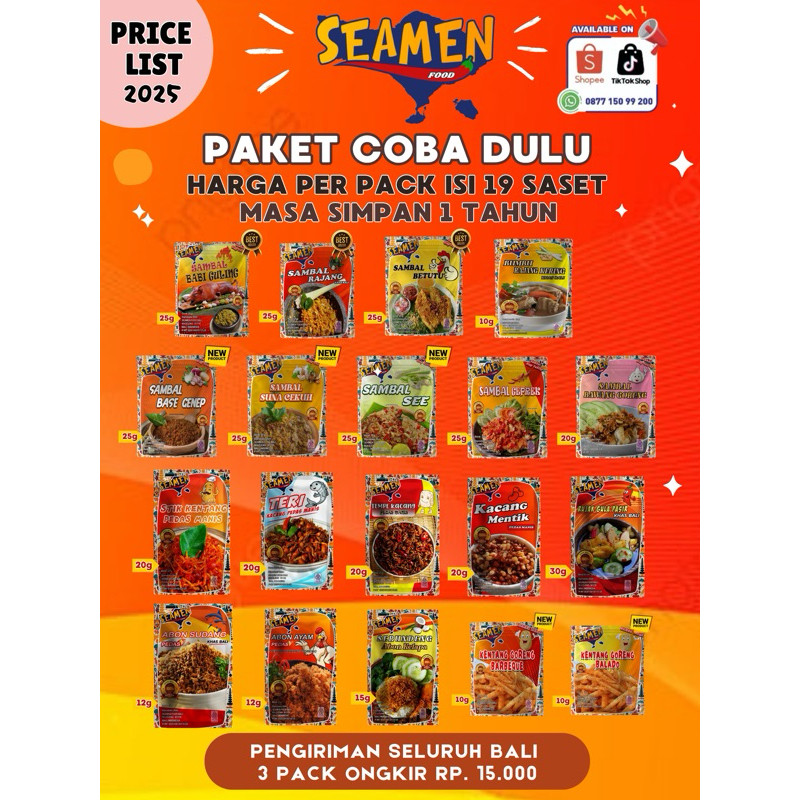 

Restokobar Seamen Food - Paket Coba Dulu (Isi 19 Varian)