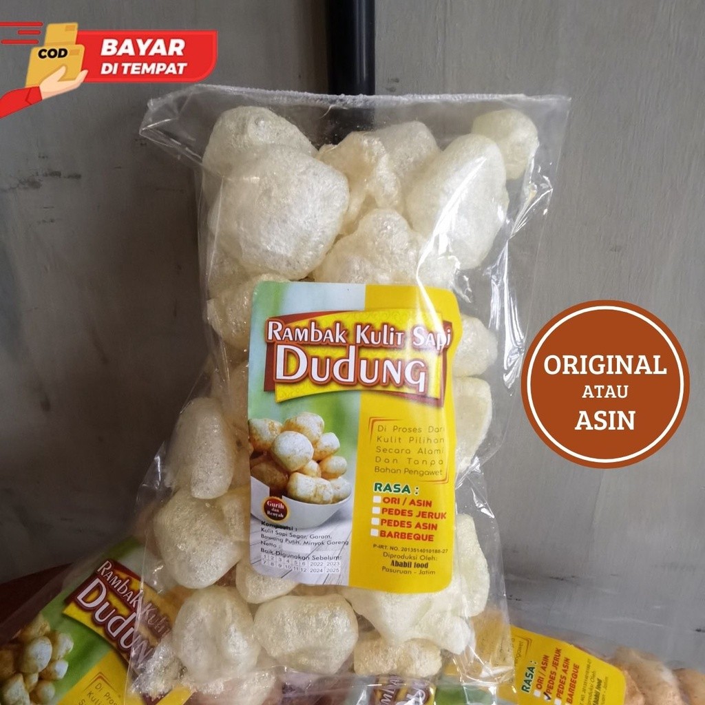 

Eumsig Dorokdok Dudung Rasa Ori Asin Kemasan 75Gr Halal / Kerupuk Rambak Kulit Sapi Gurih Lezat