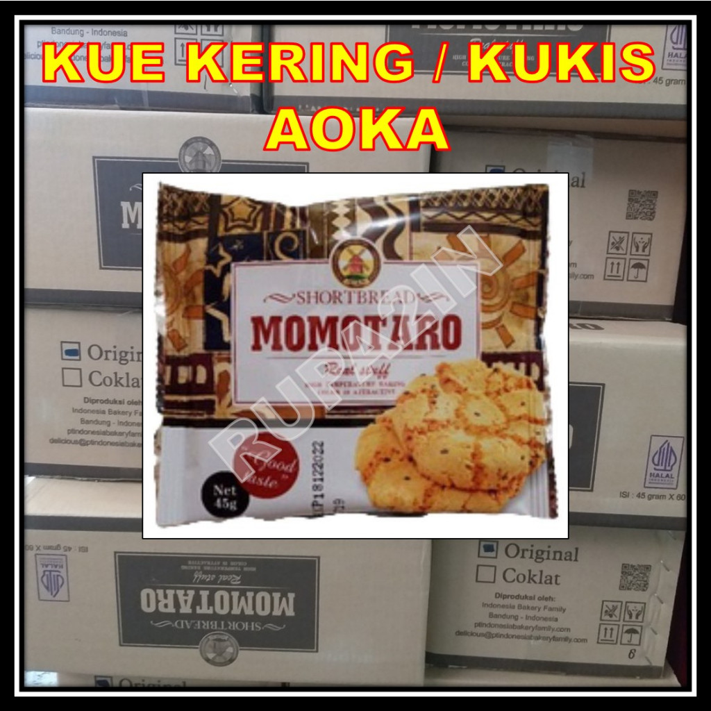 

Eumsig Roti Biskuit Kering Aoka Kukis Momotaro Shortbread Cookies Rasa Original ( Karton / Dus )