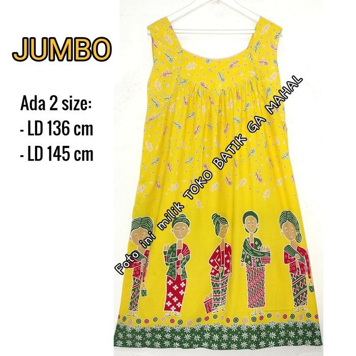 Daster jumbo 6L merk HAP tanpa lengan yukensi adem