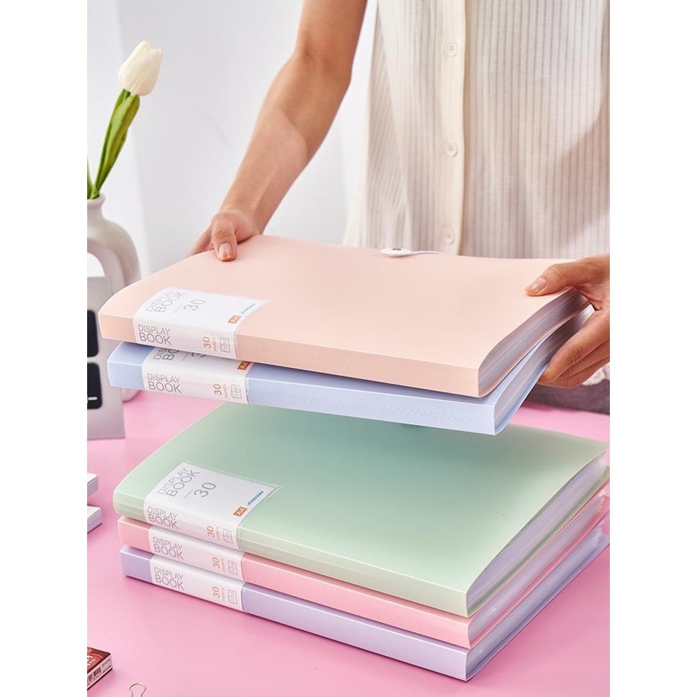 

30 POCKETS DISPLAY BOOK / MAP FILE DOKUMEN A4 30 HALAMAN WARNA PASTEL