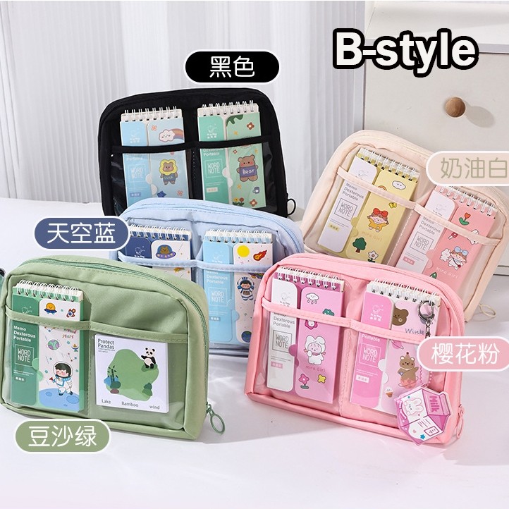 

ANAK 12 LAYER TAS TEMPAT PENSIL CASE POUCH TRANSPARAN KAPASITAS BESAR STATIONERY KANTOR