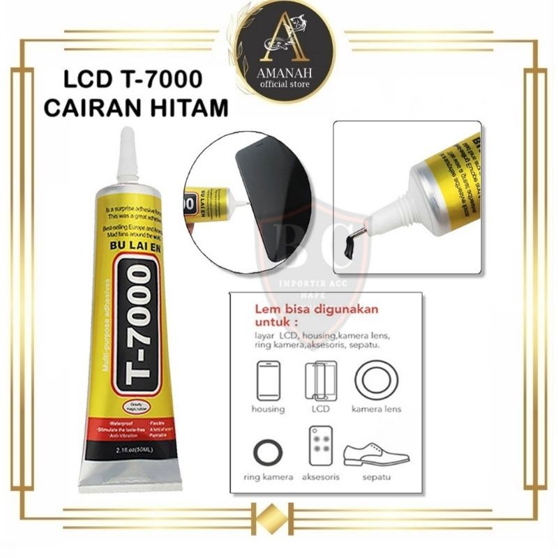 

LEM LCD T7000 - LEM TOUCHSCREEN T-7000 / LEM CASING / LEM HP 15ML CAIRAN HITAM