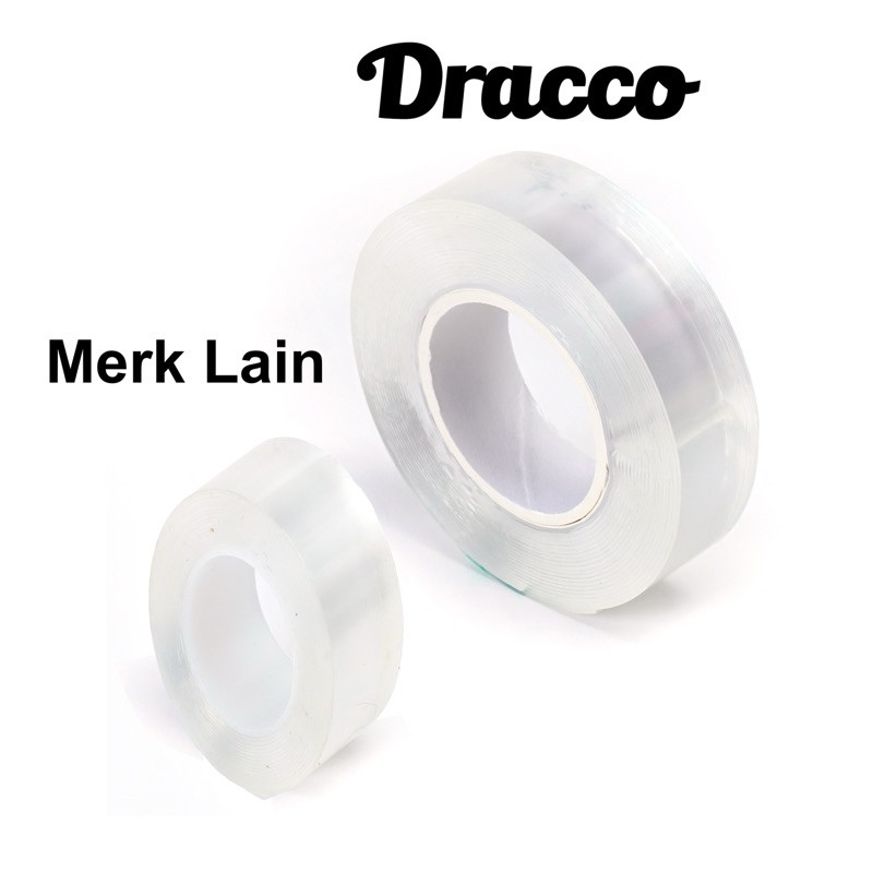 

DOUBLE TAPE NANO TAPE TRANSPARAN KUAT DRACCO-SUPER LENGKET, TIDAK MUDAH LEPAS AWET PREMIUM & TEBAL