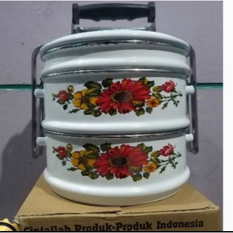 rantang enamel / rantang tenong 24cm susun 2,5 maspion