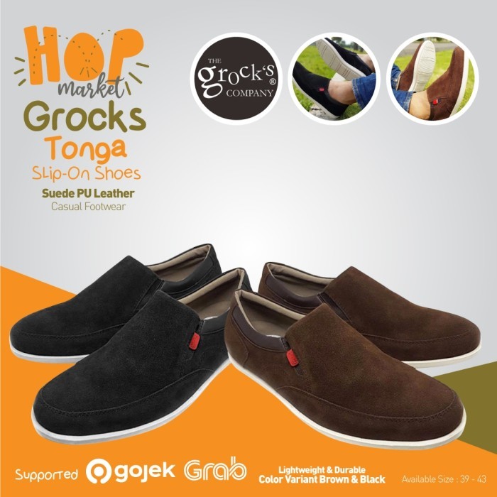 Sepatu Pria Kasual Grocks Tonga Slip On Casual Cowok Brodo Kickers