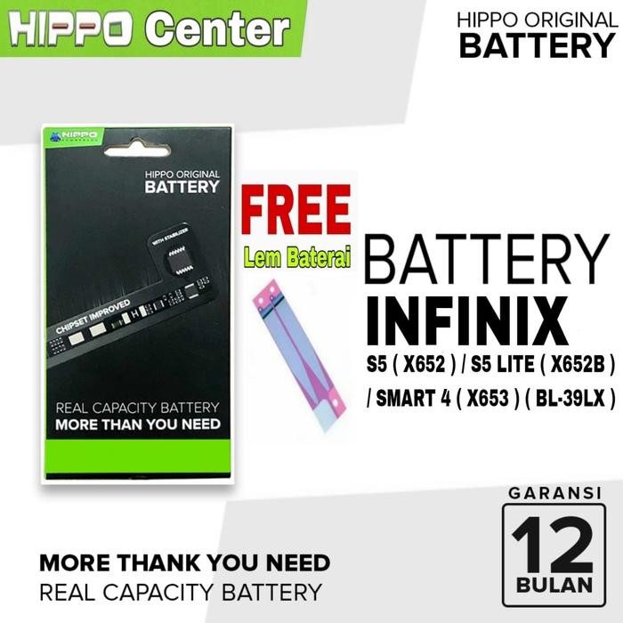 READY STOK Baterai Hippo INFINIX S5 ( X652 ) / S5 LITE ( X652B ) / SMART 4 ( X653 ) ( BL-39LX ) (