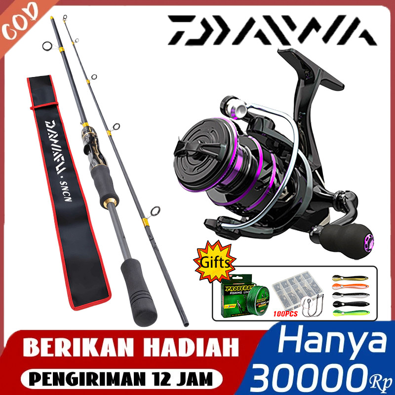Set Pancing DAIWA Joran + Reel Full Metal HP500-7000 Lengkap