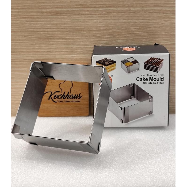 

Slow Time Adjustable Mousse Square Ring Cake Mould Kotak 9 - 16Cm
