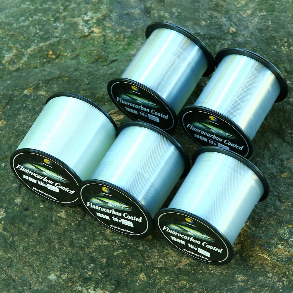 [Ready] Benang Pancing Transparan Ikan Besar Fishing Line Fluorocarbon Coated Ikan Air Laut Senar