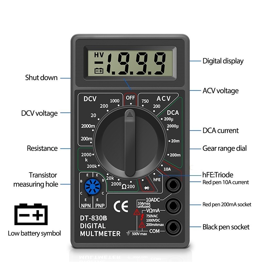 NEWW Multimeter Digital DT830B Tester DT 830 B Avometer DT-830B