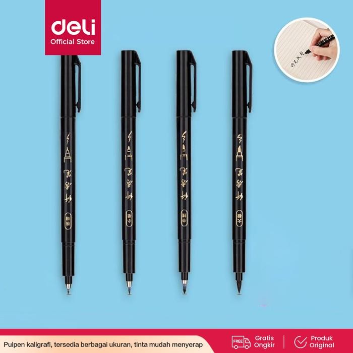 

Deli Calligraphy Pen/Pulpen Pena Kaligrafi Tebal&Mudah Menyerap 7551X Stationery Tinta
