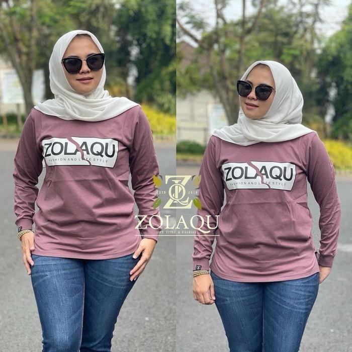 PREMIUM Atasan Zolaqu Premium/Kaos Wanita Combed Tebal/Kaos Jumbo COD/Fashion Katun Wanita/ Baju