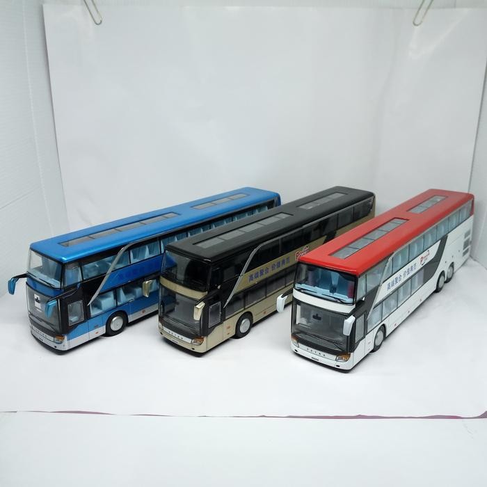 Miniatur Diecast Bus Double Decker Mobil Mobilan Besi Bisa Mainan Anak